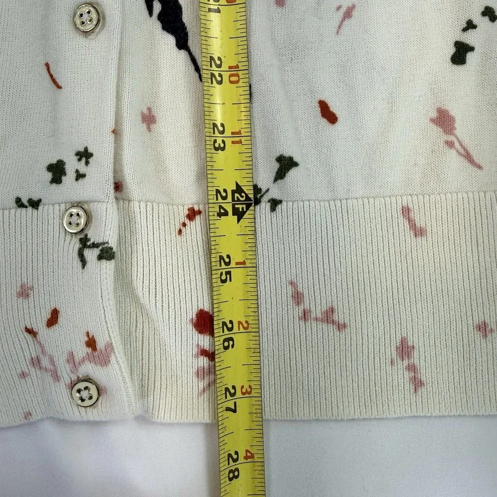 Lands' End Women's 3X Floral Button Front Cardigan Sweater Supima Cotton Cottage - Picture 6 of 9